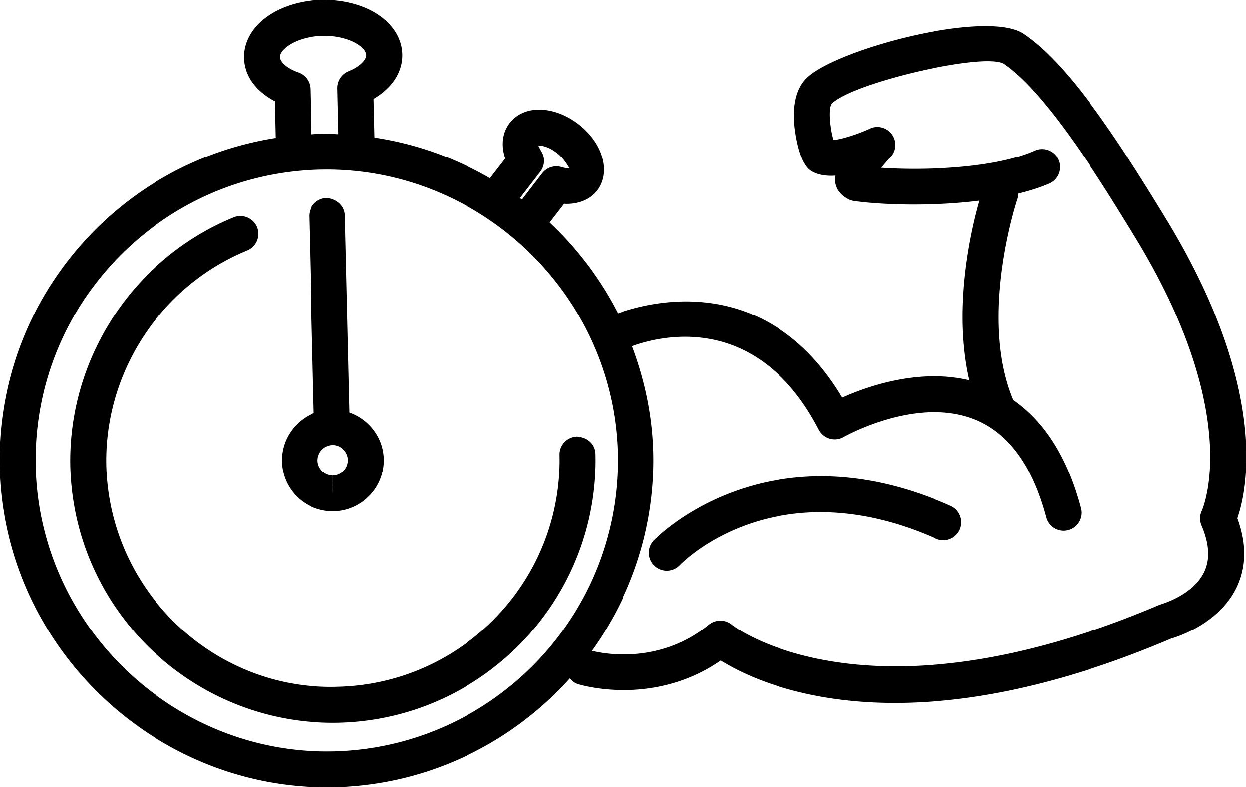 Gymnast Muscular Arm Outline With A Timer Line Tracing Svg Vector Free Vectors